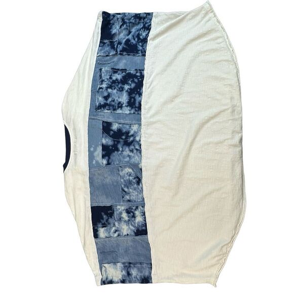 WE THE FREE Free People Patched Up White & Blue T Shirt Size Medium - Picture 11 of 13